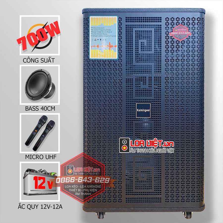 Loa kéo di động Kaimingwei SR5-15 - Bass 40 - 3 Đường tiếng